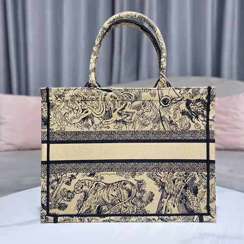 Dior Women Medium Dior Book Tote Brown Toile de Jouy Embroidery - image 4
