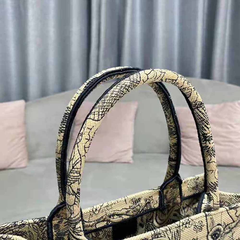 Dior Women Medium Dior Book Tote Brown Toile de Jouy Embroidery - image 8