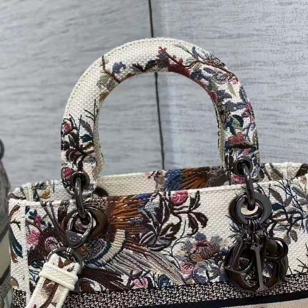 Dior Women Medium Lady D-lite Bag Ecru Multicolor Dior Jardin D’Hiver Embroidery - image 6