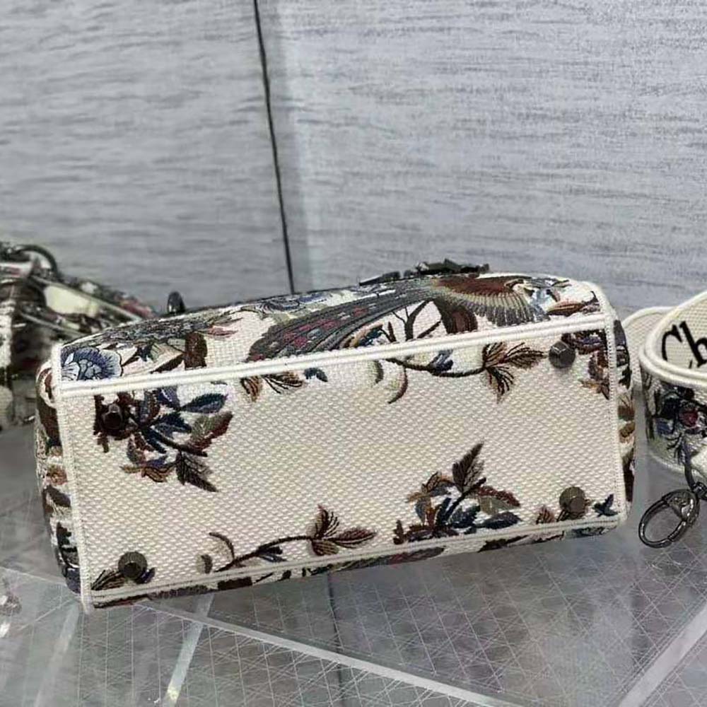 Dior Women Medium Lady D-lite Bag Ecru Multicolor Dior Jardin D’Hiver Embroidery - image 7