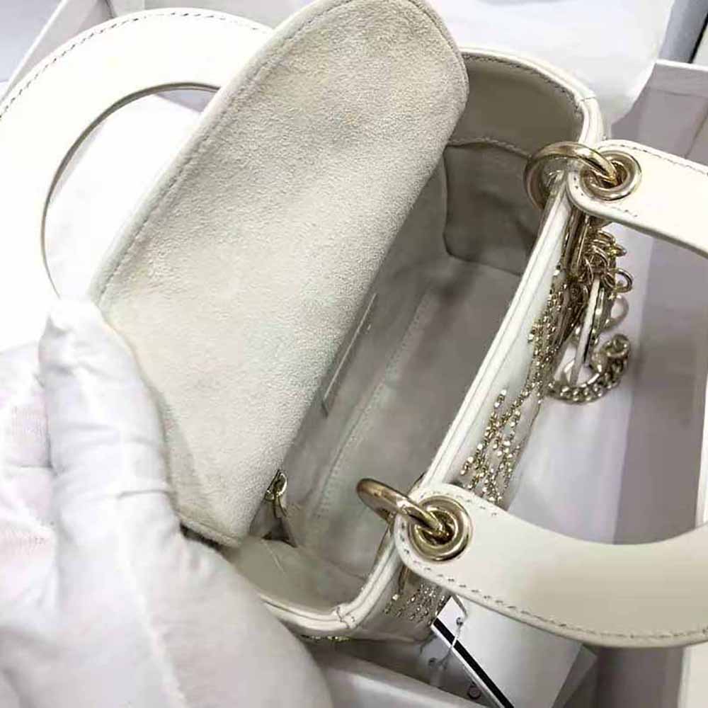 Dior Women Mini Lady Dior Bag Latte Lucky Star Cannage Lambskin - image 8