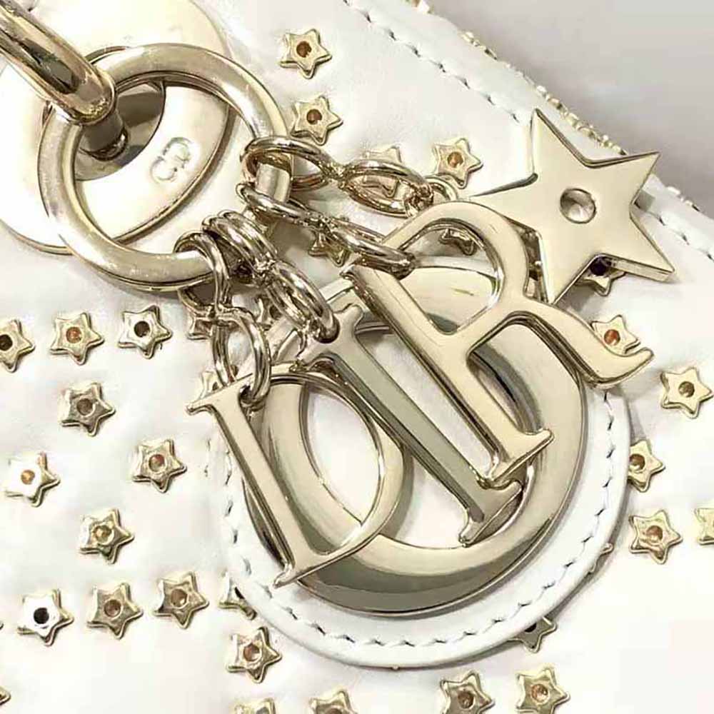 Dior Women Mini Lady Dior Bag Latte Lucky Star Cannage Lambskin - image 10
