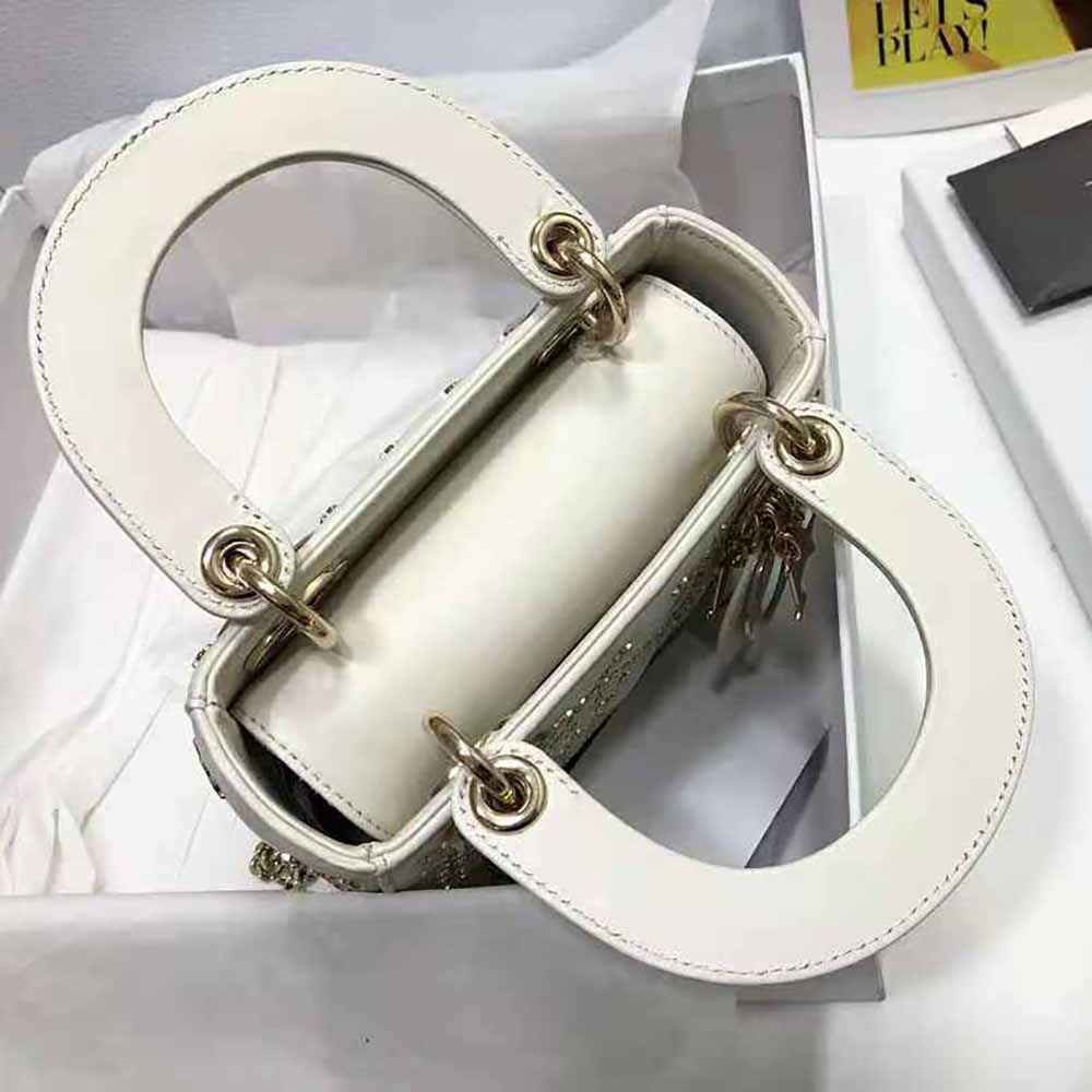 Dior Women Mini Lady Dior Bag Latte Lucky Star Cannage Lambskin - image 6