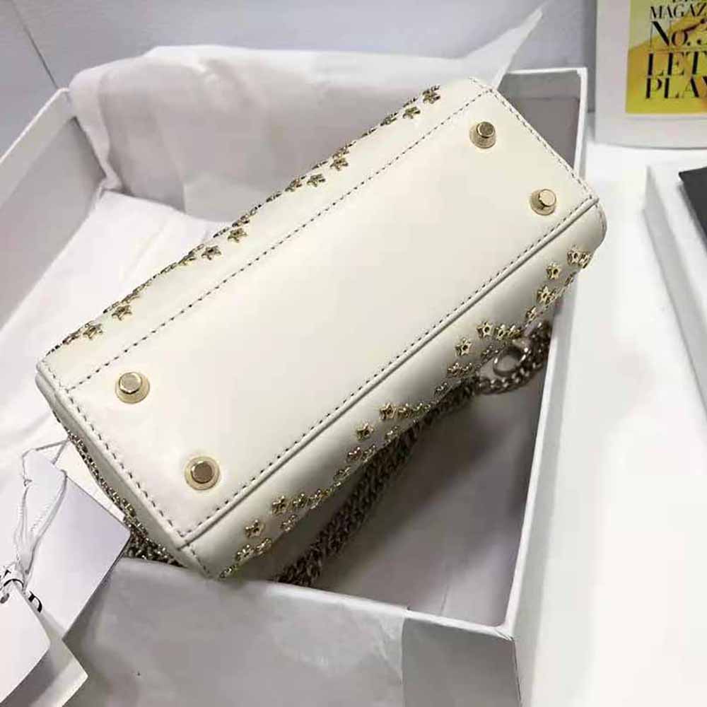 Dior Women Mini Lady Dior Bag Latte Lucky Star Cannage Lambskin - image 7