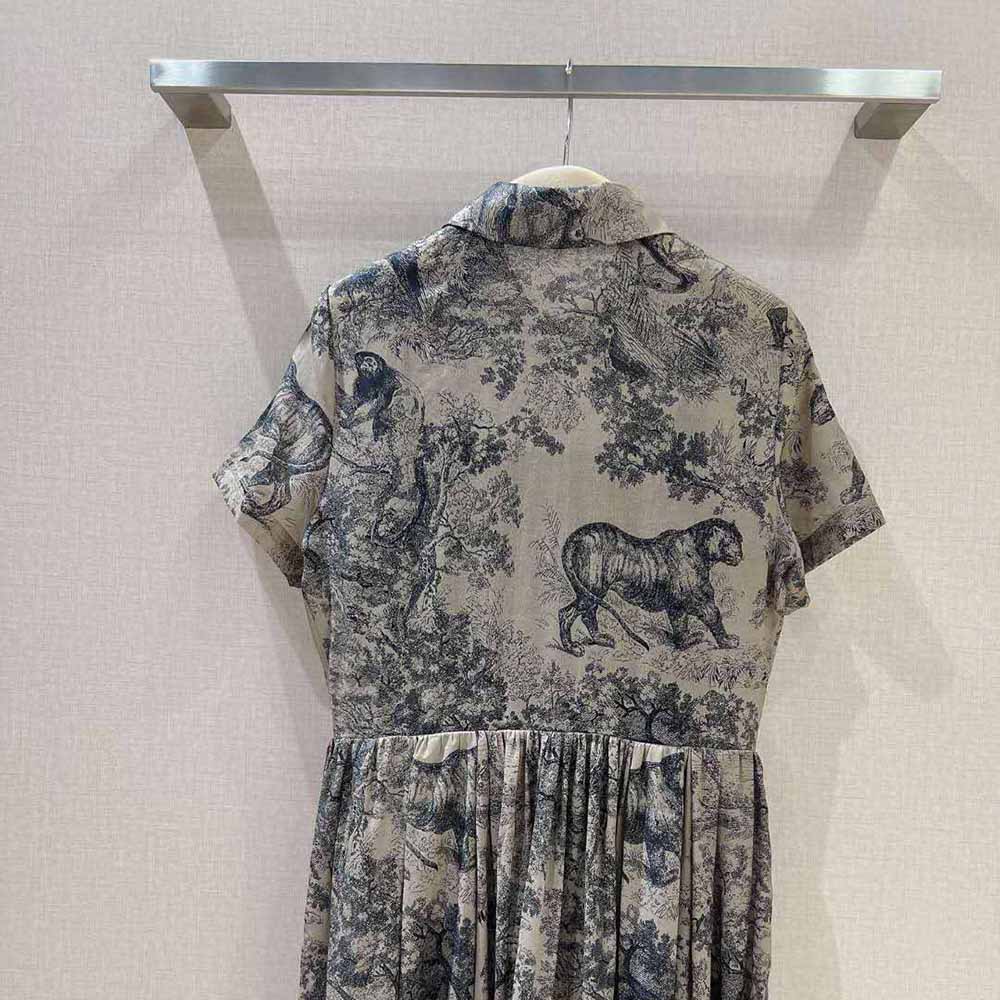 Dior Women Shirt Dress Hazelnut Cotton Voile with Toile de Jouy Motif - image 5