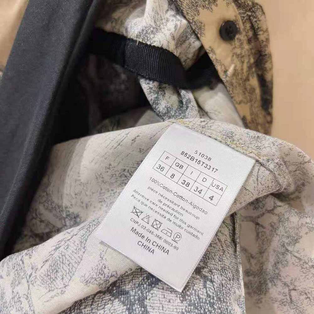 Dior Women Shirt Dress Hazelnut Cotton Voile with Toile de Jouy Motif - image 9