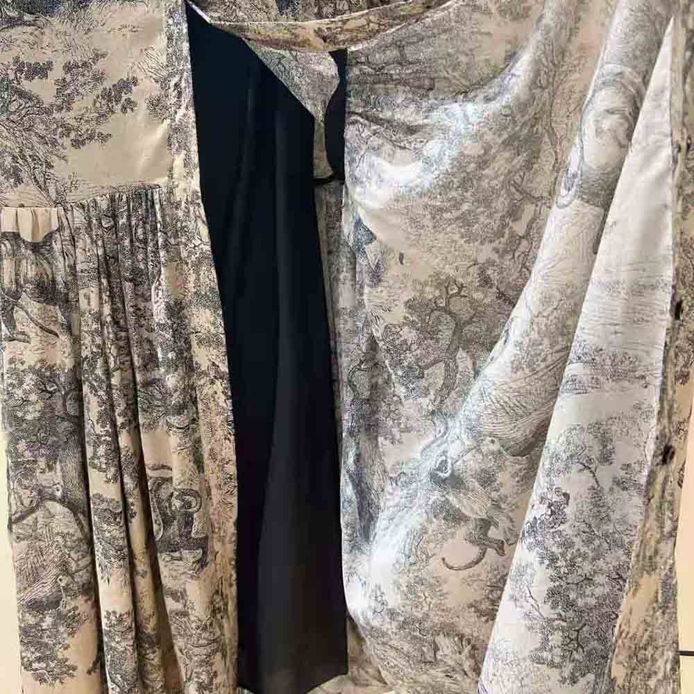 Dior Women Shirt Dress Hazelnut Cotton Voile with Toile de Jouy Motif - image 8