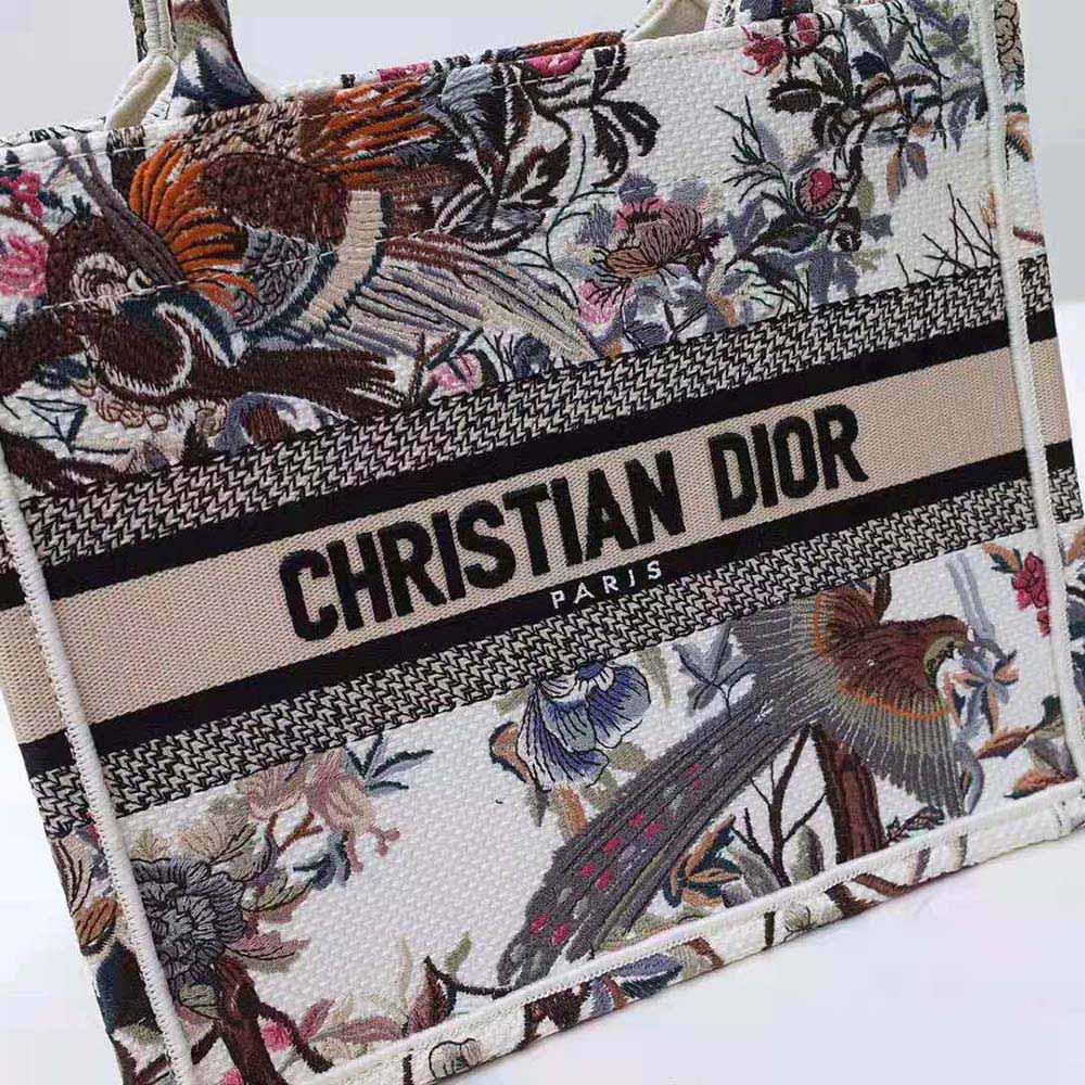 Dior Women Small Dior Book Tote Latte Multicolor Dior Jardin D’Hiver Embroidery - image 8