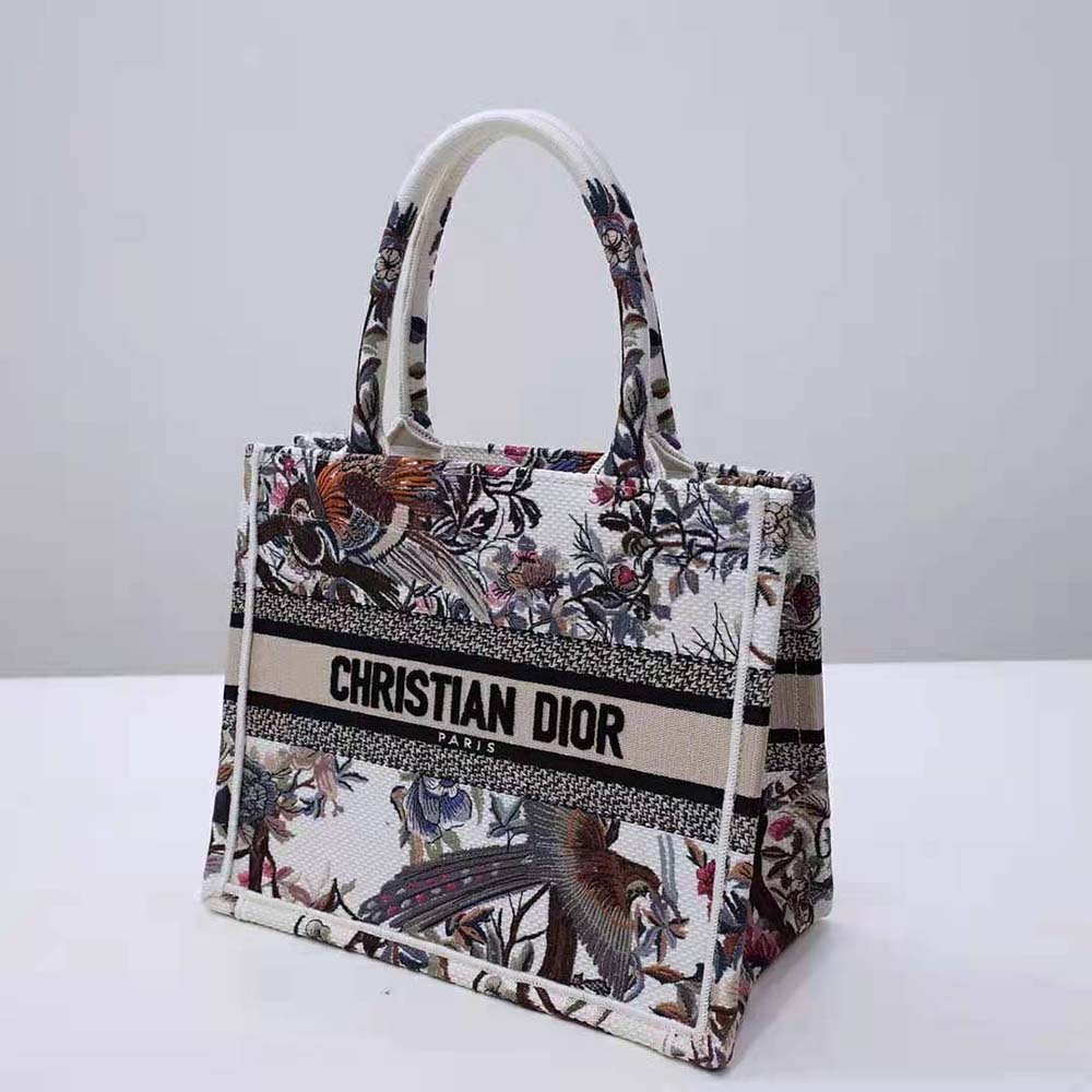 Dior Women Small Dior Book Tote Latte Multicolor Dior Jardin D’Hiver Embroidery - image 5