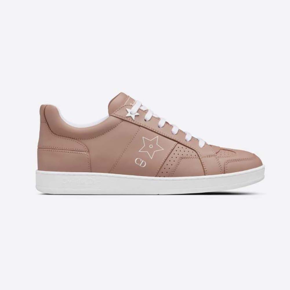 Side view of Dior Women Star Sneaker Nude Calfskin pink leather