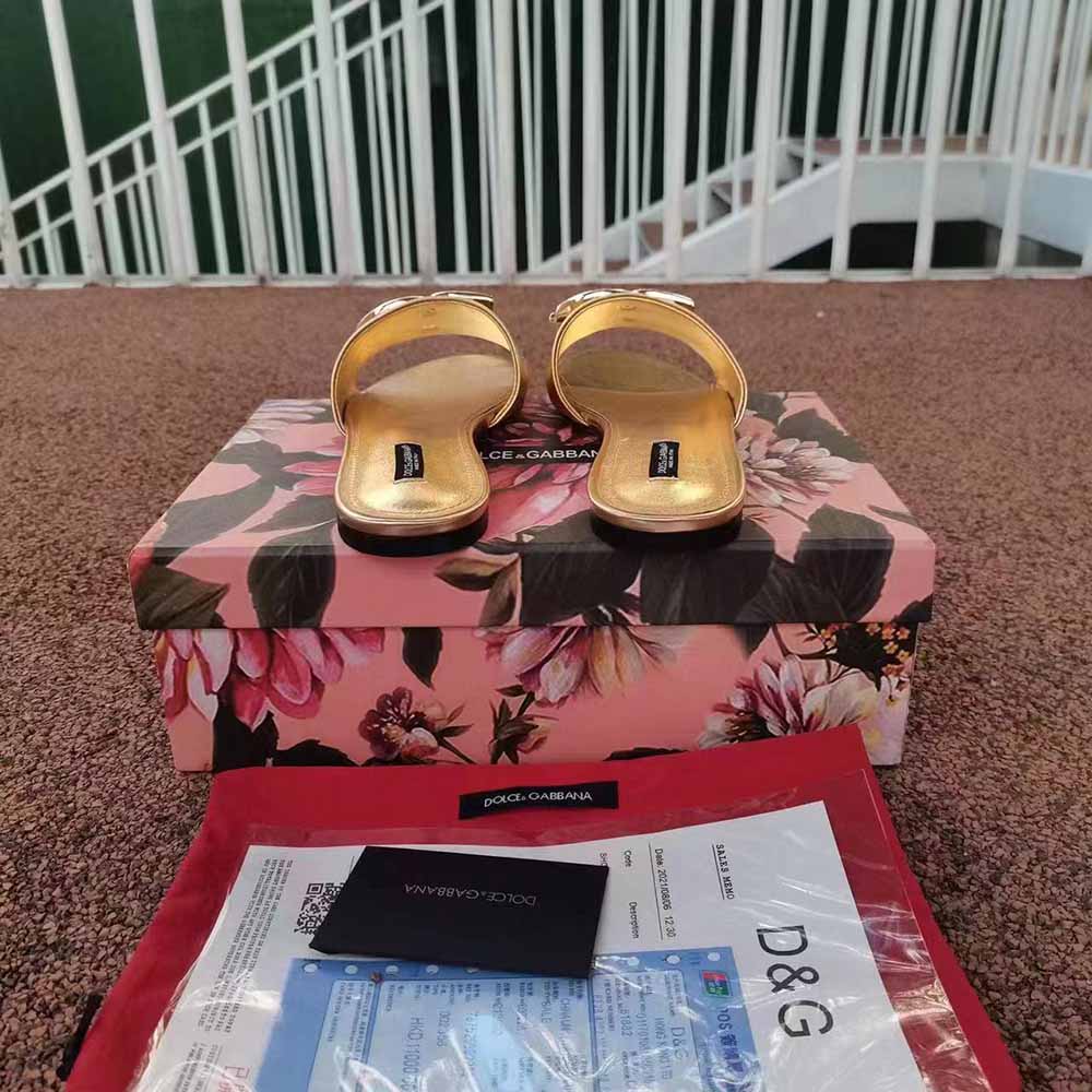 Dolce Gabbana D&G Women Nappa Mordore Slides with DG Logo - image 6