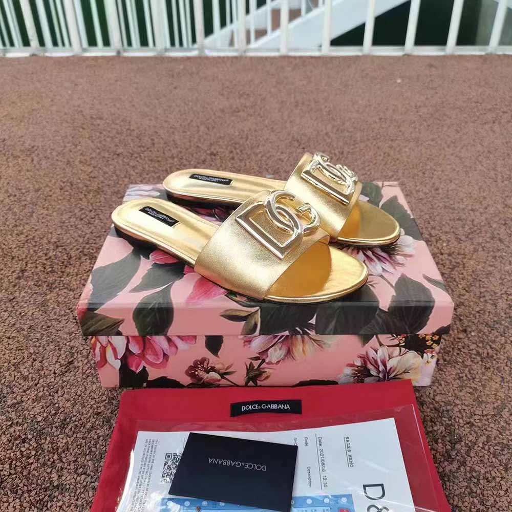 Dolce Gabbana D&G Women Nappa Mordore Slides with DG Logo - image 4
