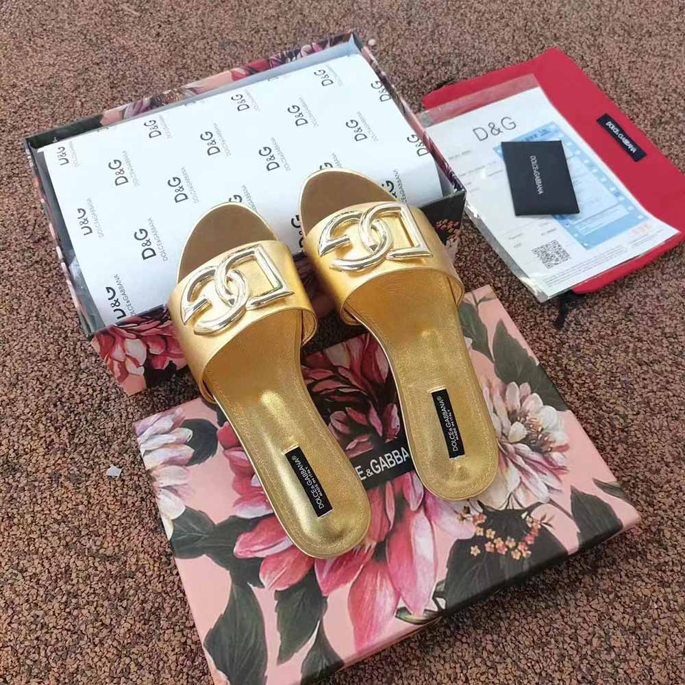 Dolce Gabbana D&G Women Nappa Mordore Slides with DG Logo - image 5