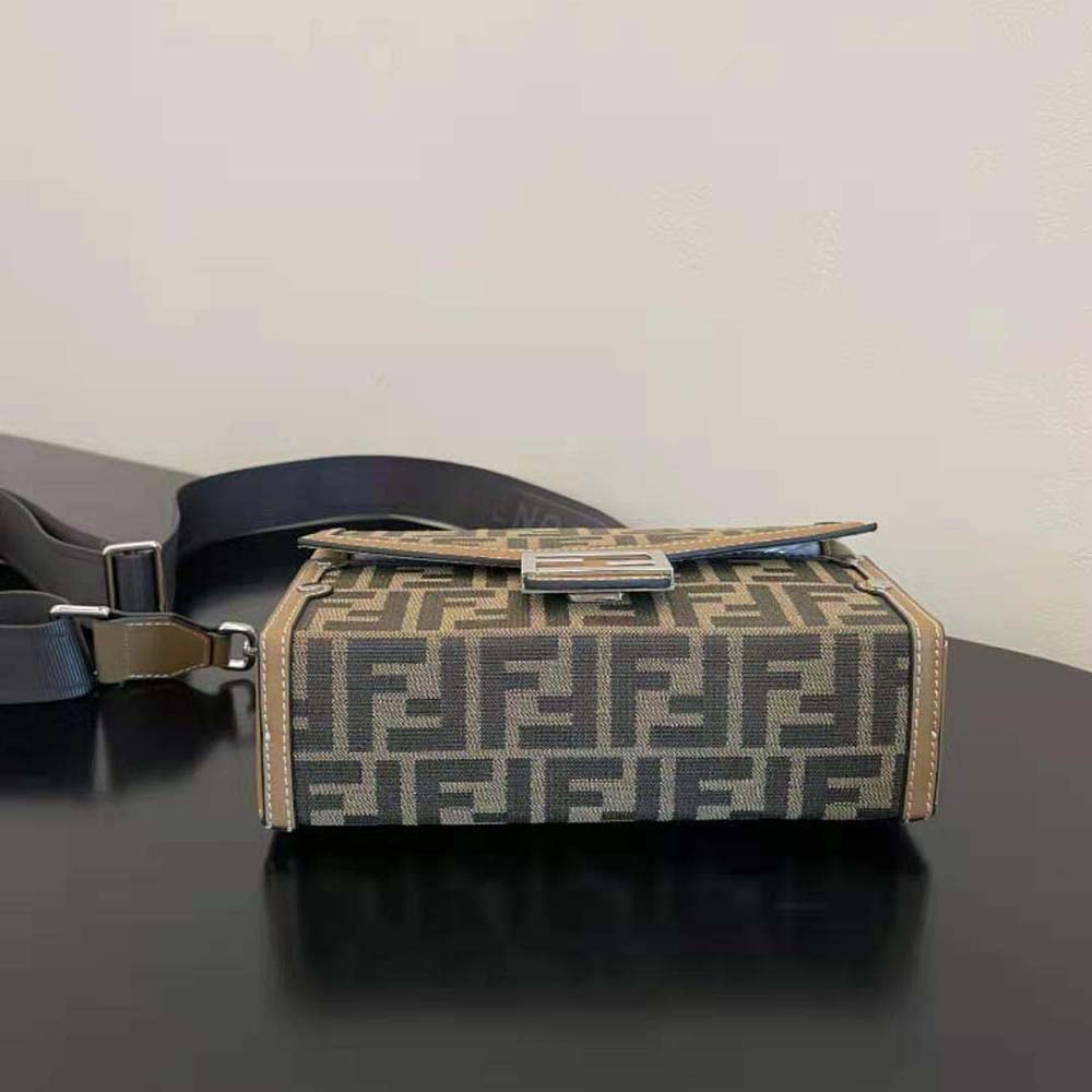 Fendi Men Baguette Soft Trunk Brown FF Fabric Bag - image 4