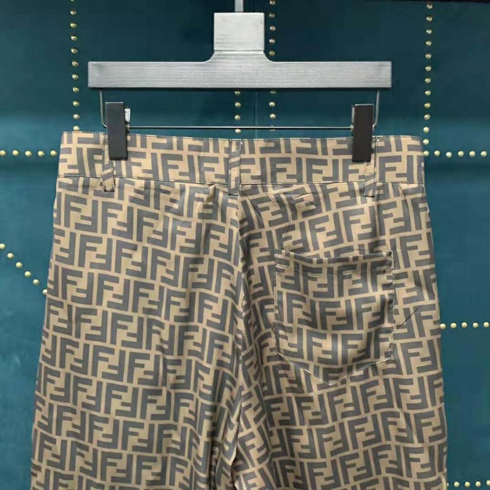 Fendi Men Bermudas Brown Fabric Pants - image 4