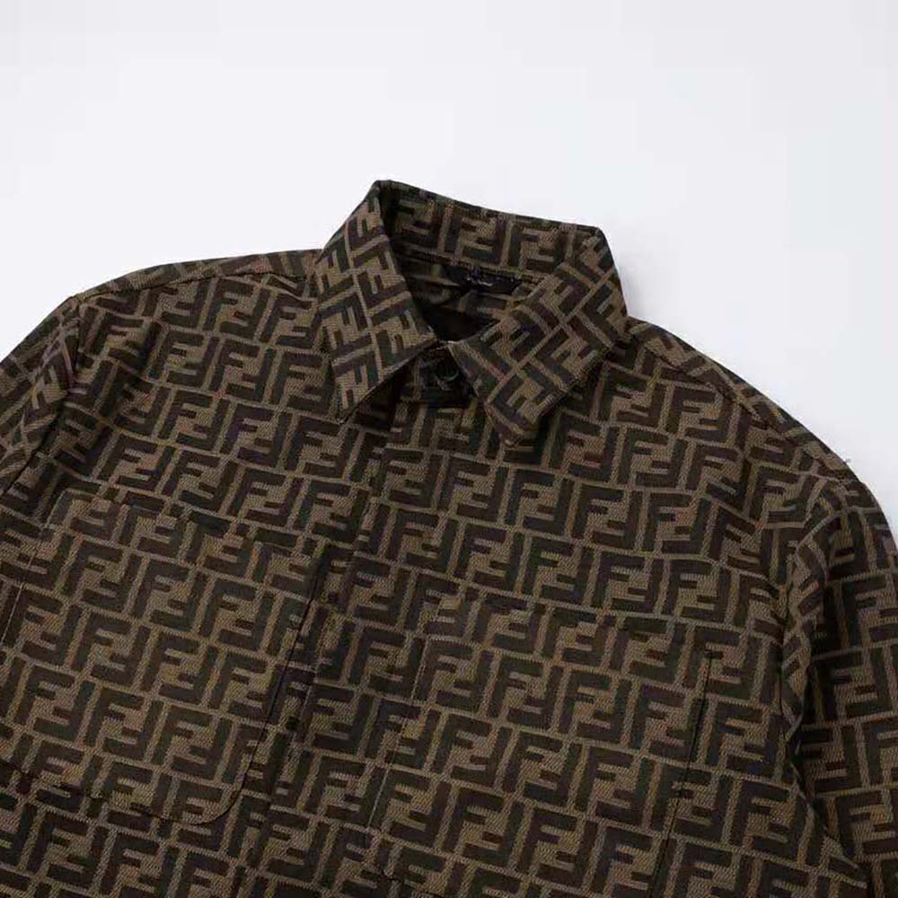 Fendi Men Blouson Brown Fabric Jacket - image 4
