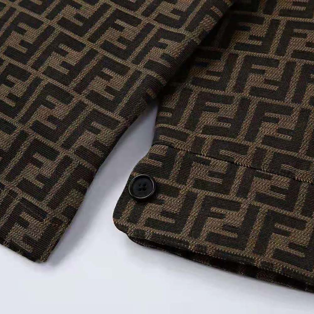 Fendi Men Blouson Brown Fabric Jacket - image 5