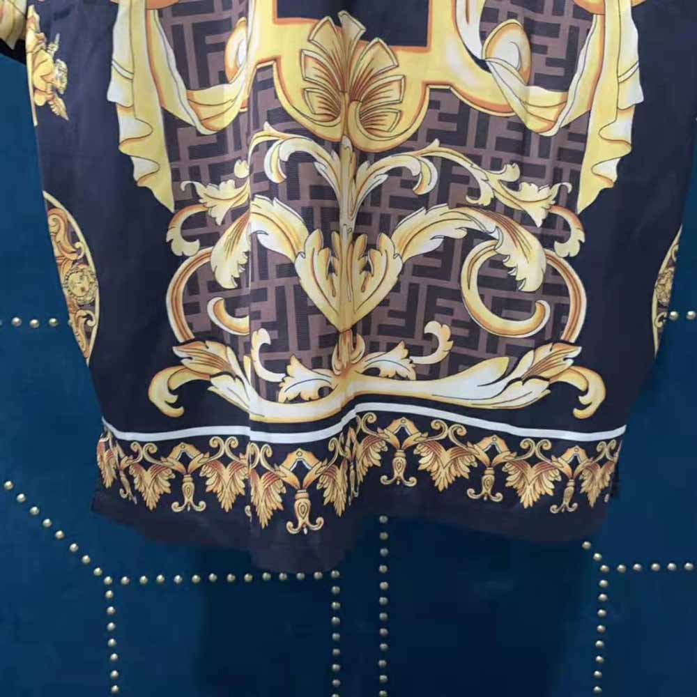 Fendi Men Fendace Multicolor Silk Shirt-Black - image 6