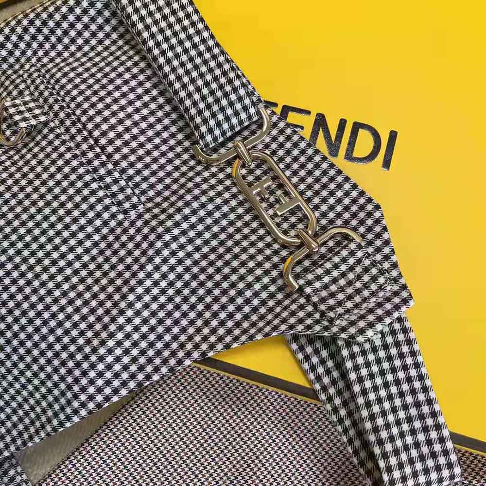Fendi Women Beige Houndstooth Wool Skirt - image 9