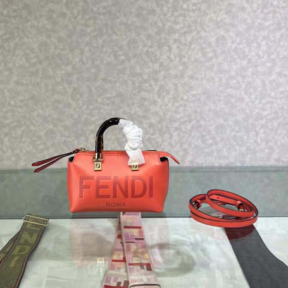 Side profile showing silhouette of Fendi Women By The Way Mini Boston Bag