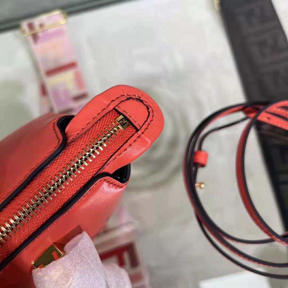 Fendi Women By The Way Mini Red Leather Small Boston Bag - image 7