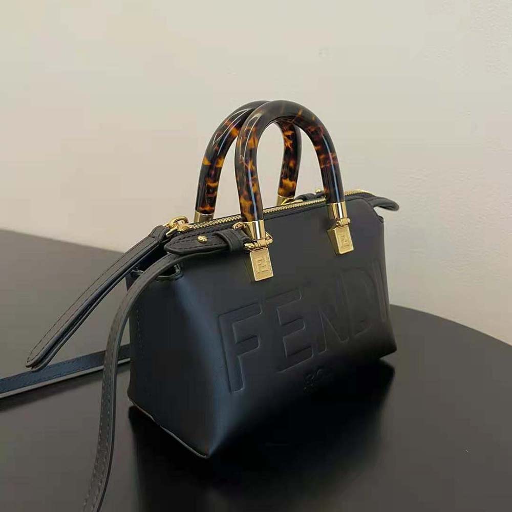 Fendi Women By The Way Mini Small Black Leather Boston Bag - image 4