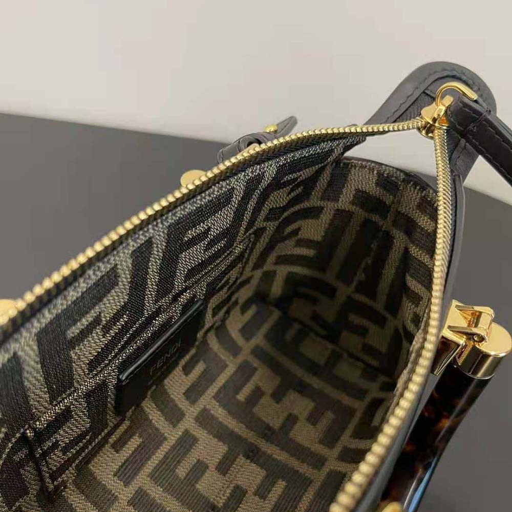 Fendi Women By The Way Mini Small Black Leather Boston Bag - image 9