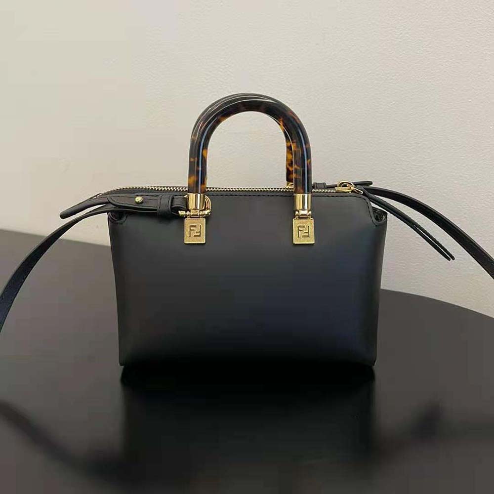 Top zip closure detail on Fendi Women By The Way Mini Boston Bag