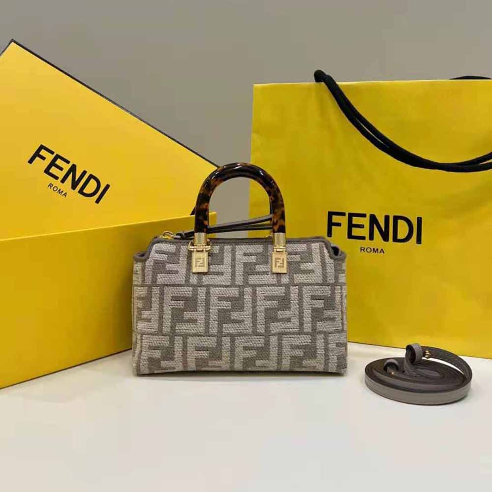 Close-up of gold hardware and zipper on Fendi Women By The Way Mini Bag