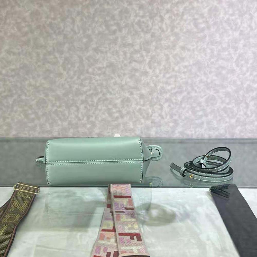 Fendi Women By The Way Mini Small Boston Bag in Mint Green Leather - image 6