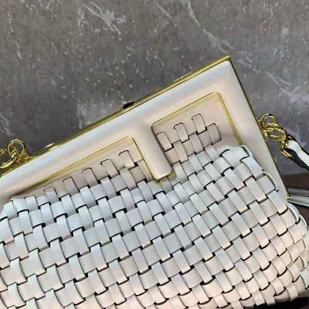 Fendi Women Fendi First Small Beige Braided Leather Bag - image 6