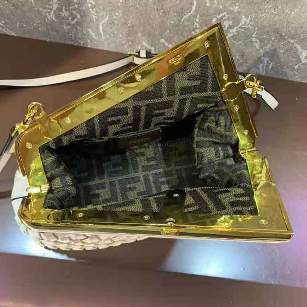 Fendi Women Fendi First Small Mint Green Leather Interlace Bag - image 9