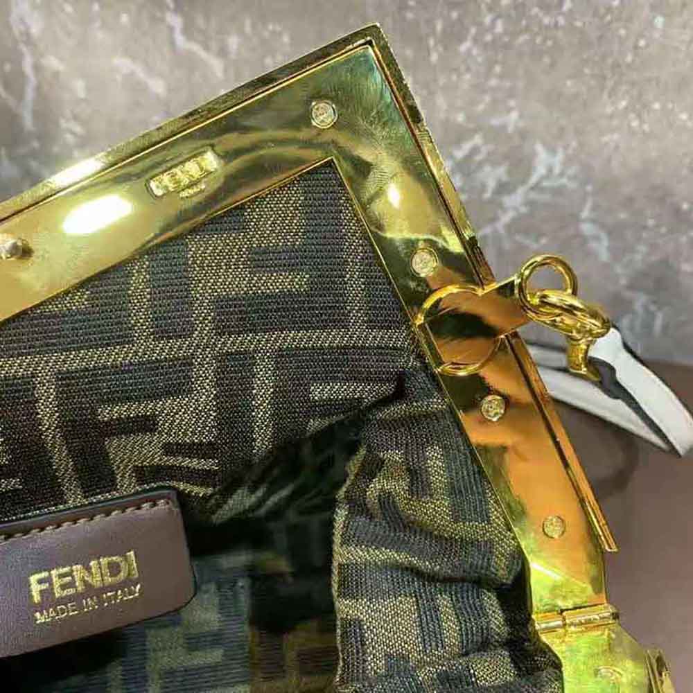 Fendi Women Fendi First Small Mint Green Leather Interlace Bag - image 8