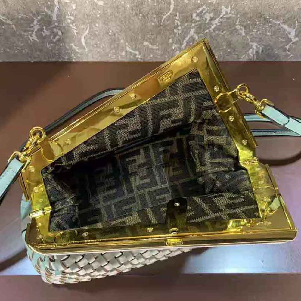 Fendi Women Fendi First Small Mint Green Leather Interlace Bag - image 7