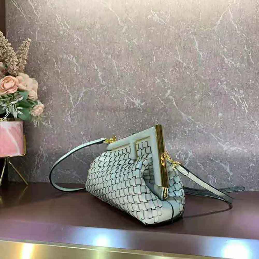 Fendi Women Fendi First Small Mint Green Leather Interlace Bag - image 4
