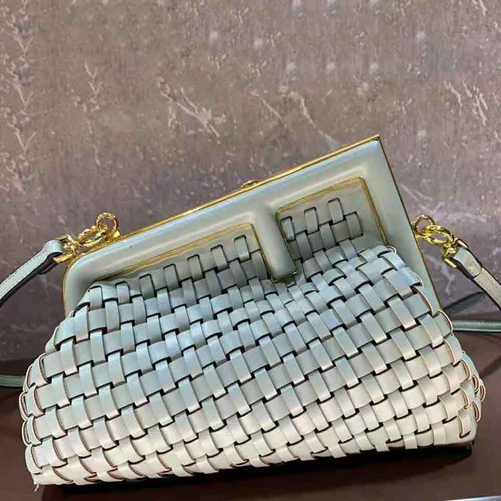 Fendi Women Fendi First Small Mint Green Leather Interlace Bag - image 6