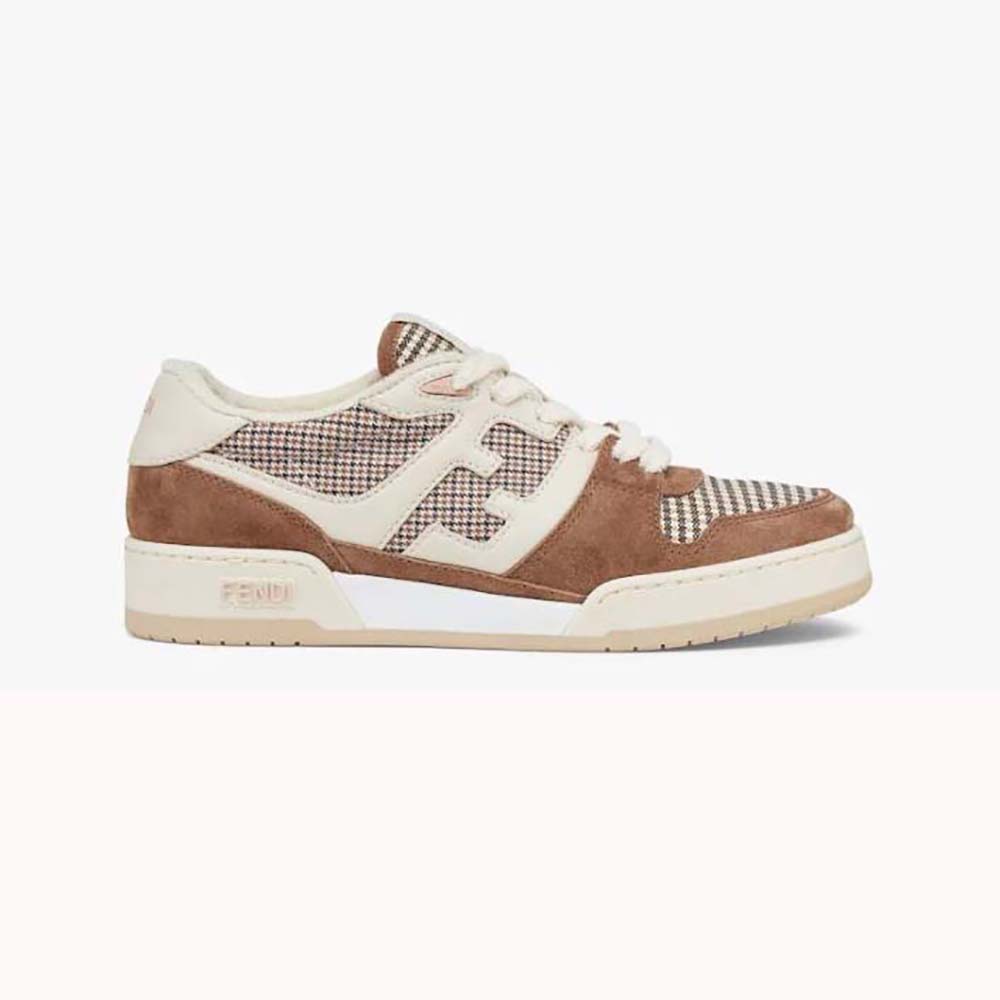 Fendi Women Fendi Match Brown Suede Low-Tops
