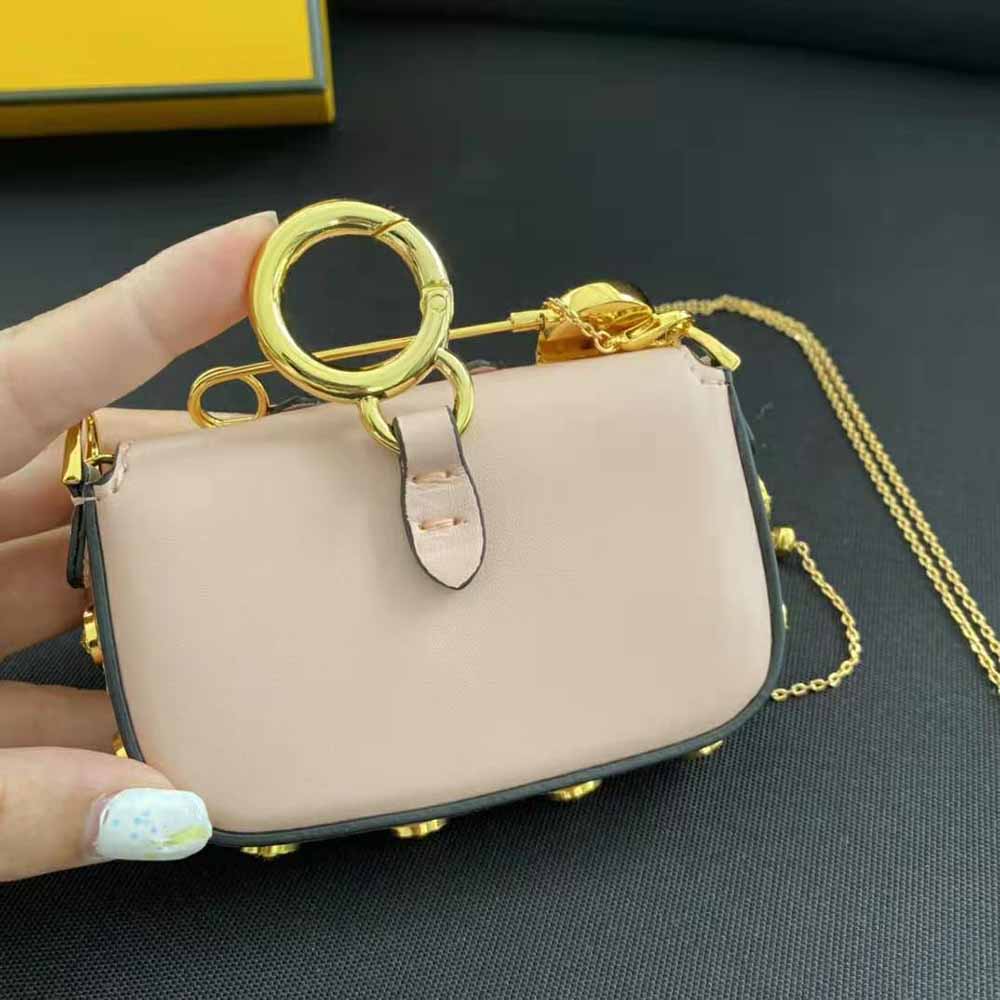 Fendi Women Nano Baguette Charm Fendace Pink Leather Charm - image 4