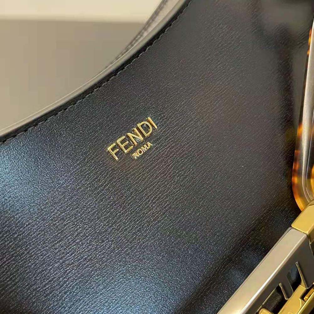 Fendi Women O’Lock Swing Black Leather Pouch - image 9