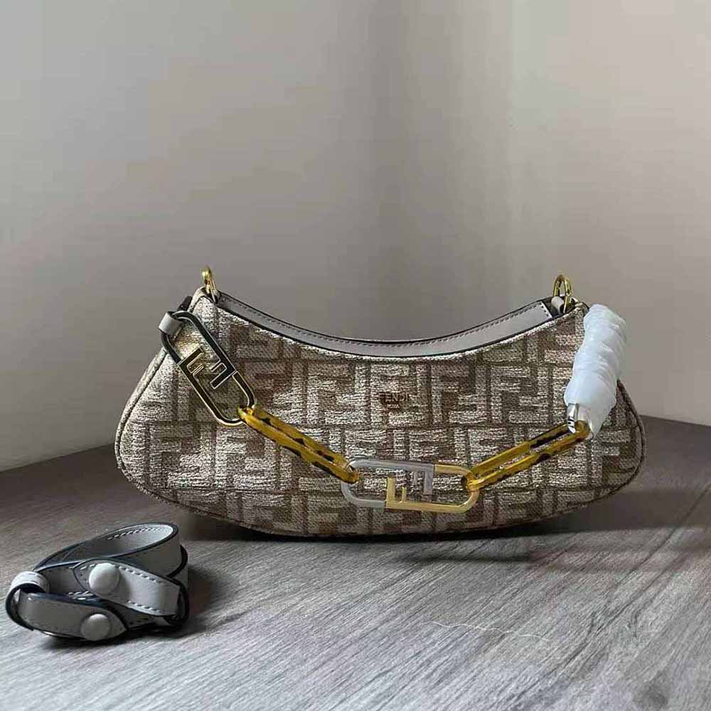 Close-up of O’Lock clasp on Fendi Women O’Lock Swing Pouch