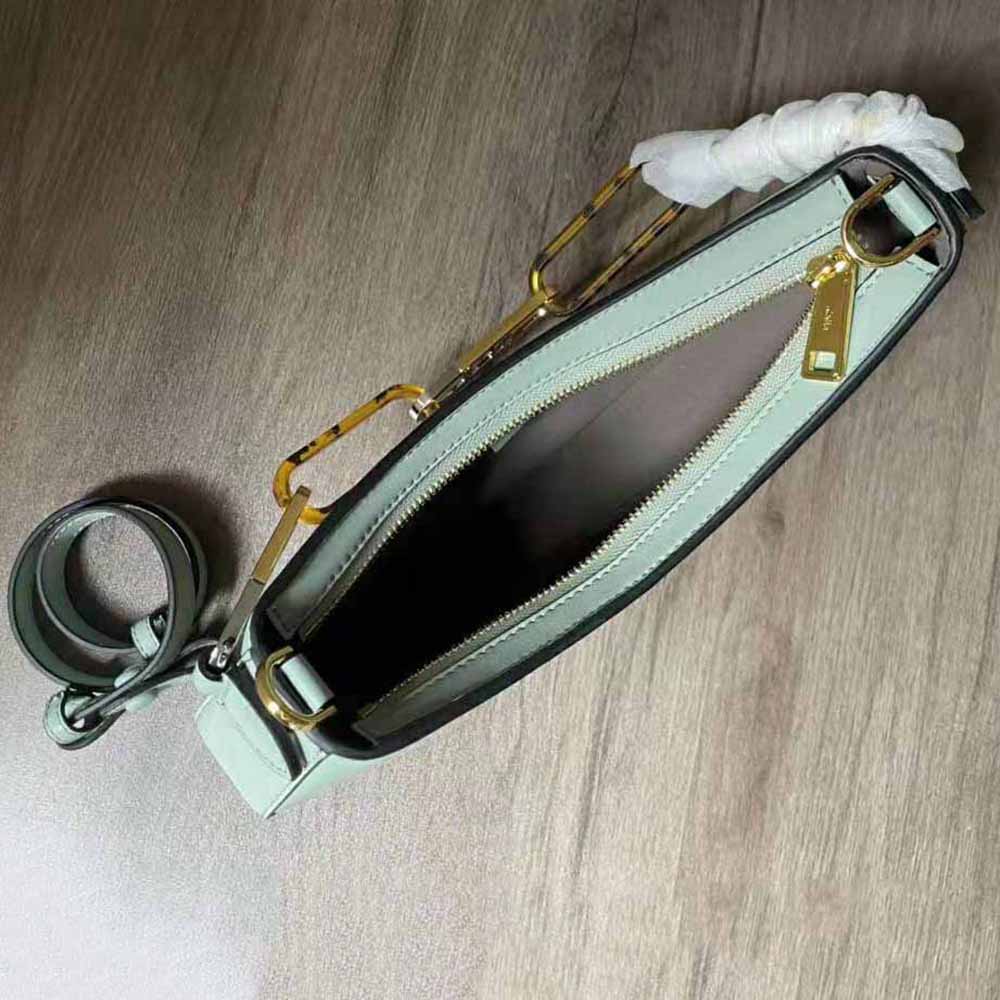 Fendi Women O’Lock Swing Mint Green Leather Pouch - image 7