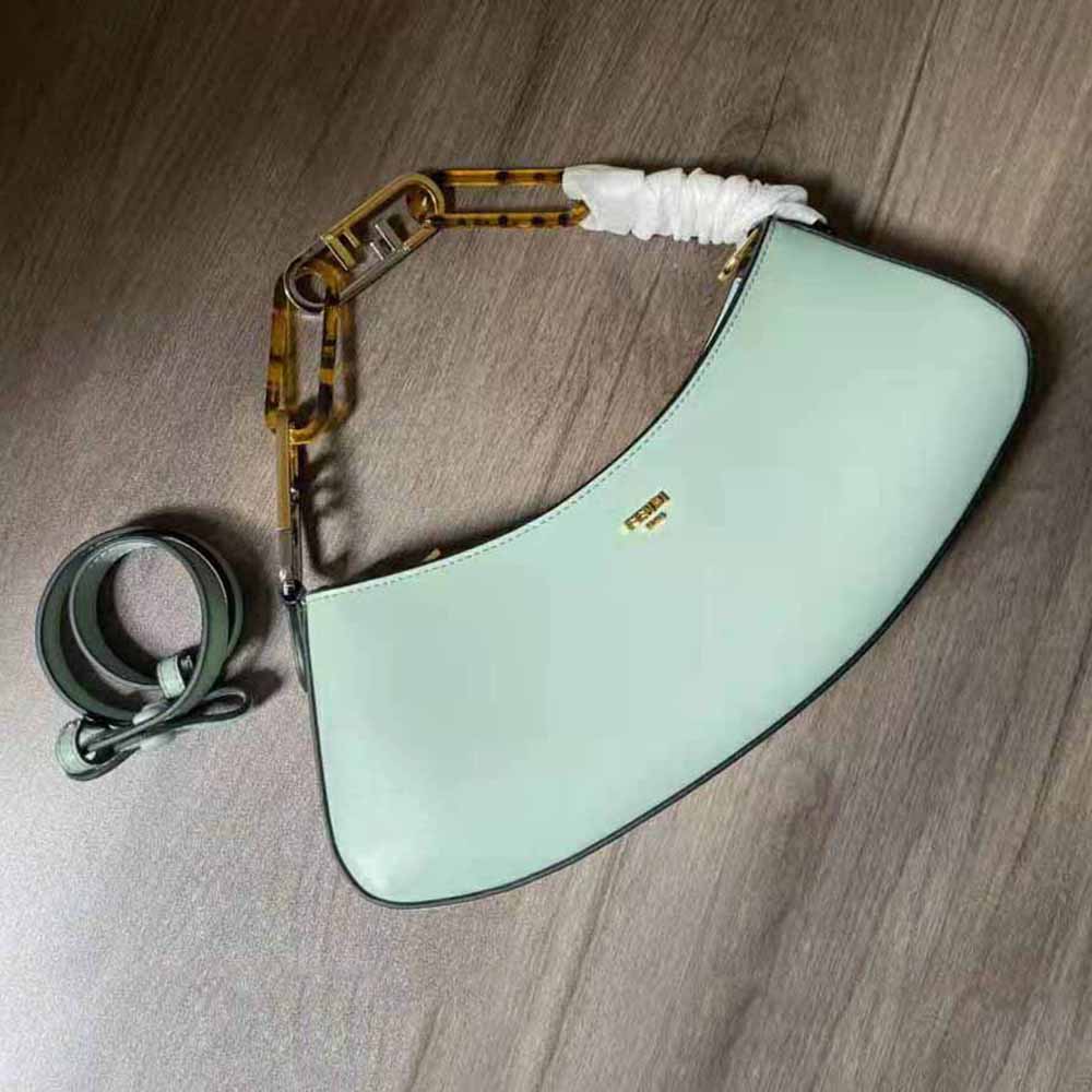 Fendi Women O’Lock Swing Mint Green Leather Pouch - image 5