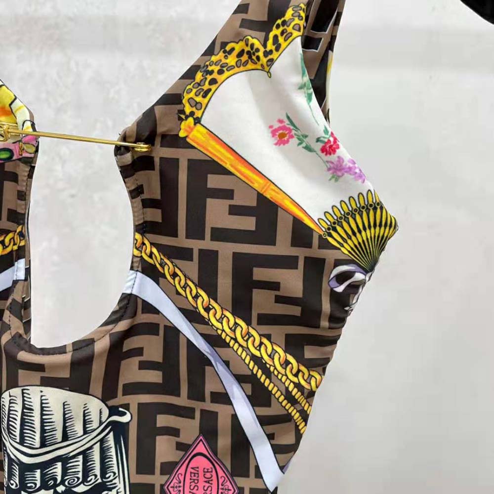 Fendi Women One-Piece Swimsuit Fendace Multicolor Lycra® Swimsuit - image 6