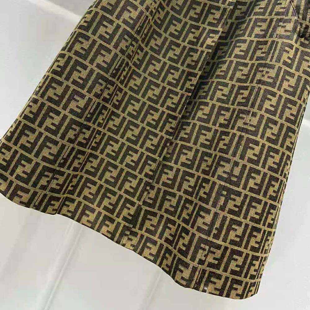 Fendi Women Overcoat Brown Canvas Trench Coat - image 9