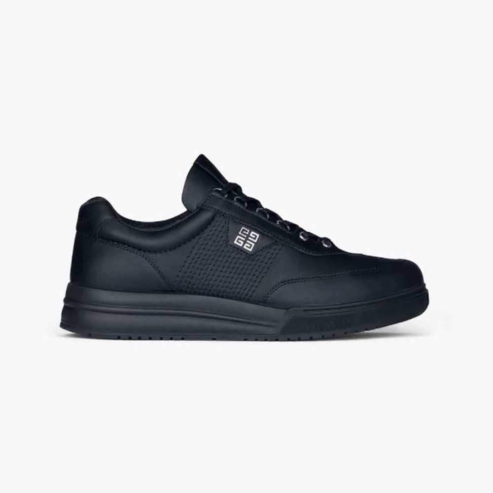 Side profile of Givenchy Men G4 Sneakers in Leather-Black