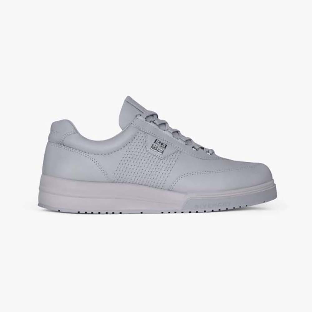 Side profile of Givenchy Men G4 Sneakers in Leather-Silver
