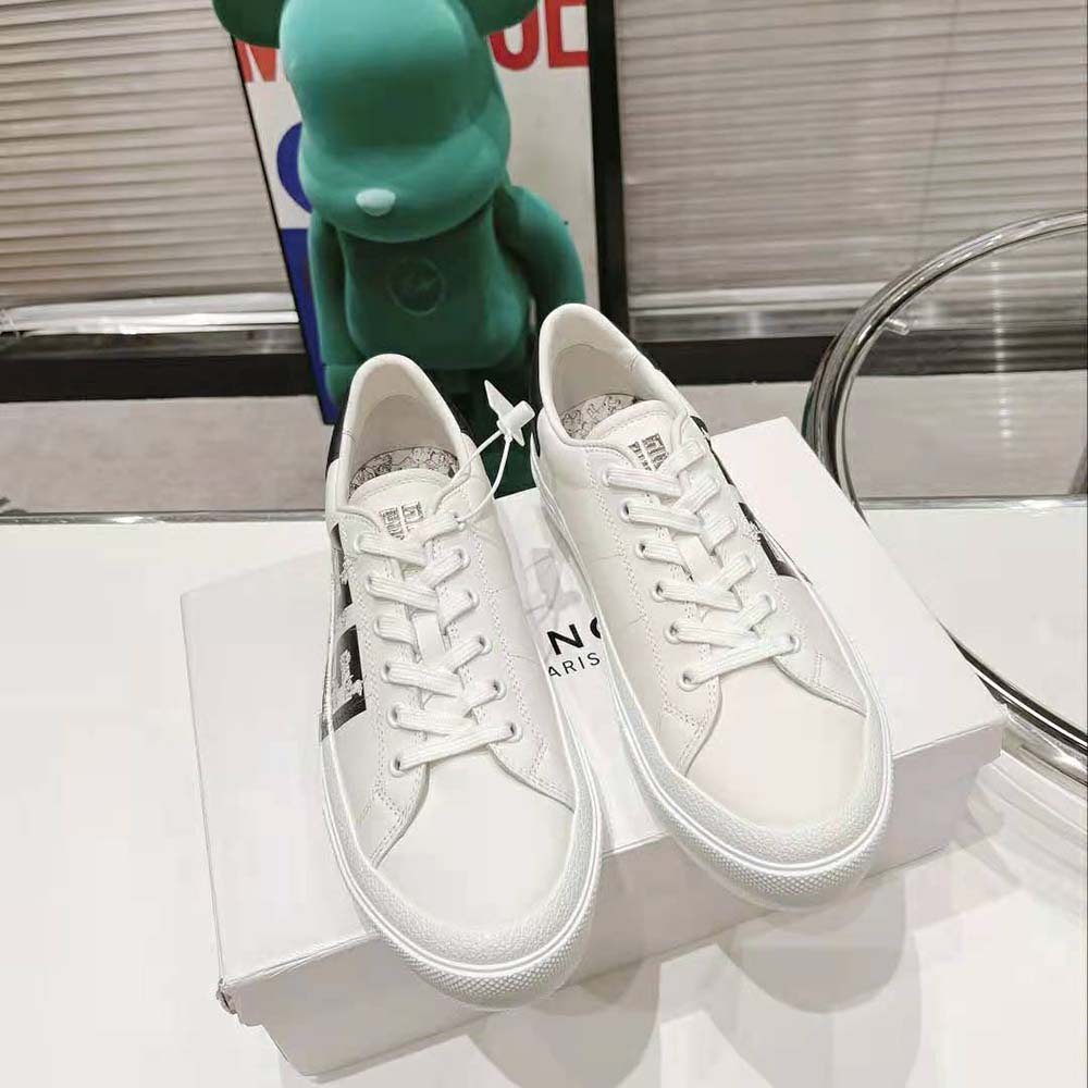 Close-up on embossed Dalmatian detail of Givenchy Men 101 Dalmatians Sneakers