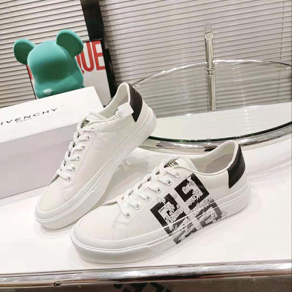 Top view showing lace-up closure of Givenchy Men 101 Dalmatians City Sport Sneakers