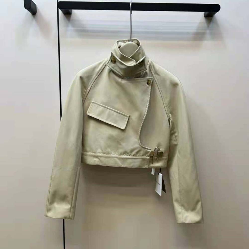 Close-up of U-Lock buckle on Givenchy Women Short Trench Coat