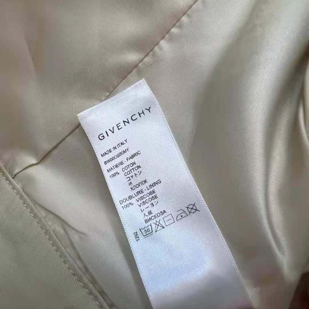 Givenchy Women Short Trench Coat in Cotton Twill with U-Lock Buckle – Light Beige - image 9